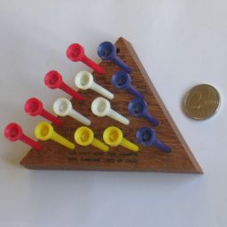 triangle solitaire peg board game